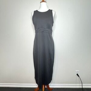 ATHLETA Athletic Dress LARGE TALL Dk Gray Criss Cross Straps Activewear Sundress